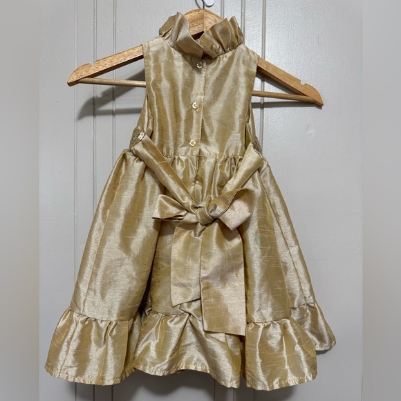 Lilybird, girls 4t, gold, sequin fit and flare dress - Picture 4 of 4